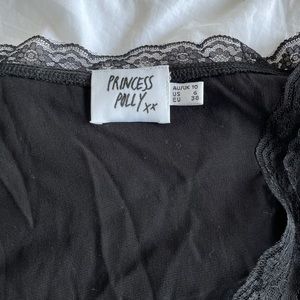 Vintage Tie Up Top Black - Princess Polly